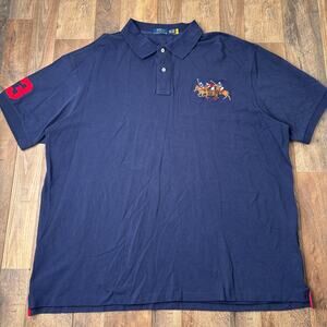 Polo Ralph Lauren Big Pony Polo Men's 3XLT Blue Navy Rugby Short Sleeve 6842
